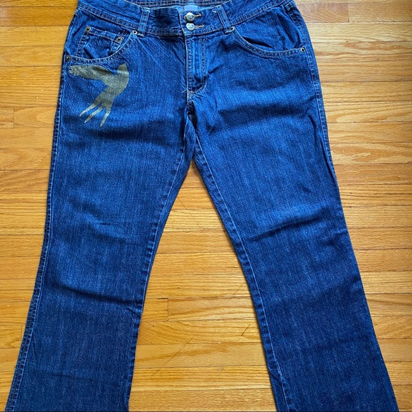 DEAR AB DARK WASH LOW RISE JEANS - Picture 1 of 8